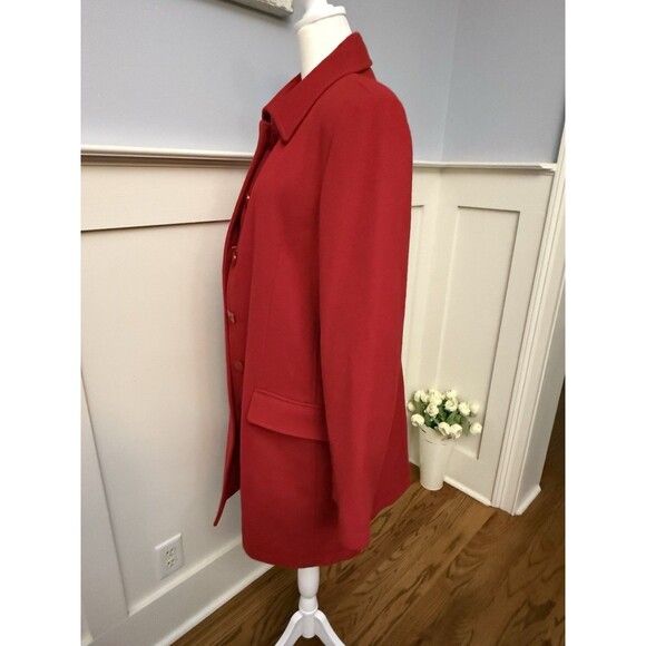 Henig Furs Vintage Women's Coat Red Size 10 Wool Cashmere Blend - Picture 3 of 5